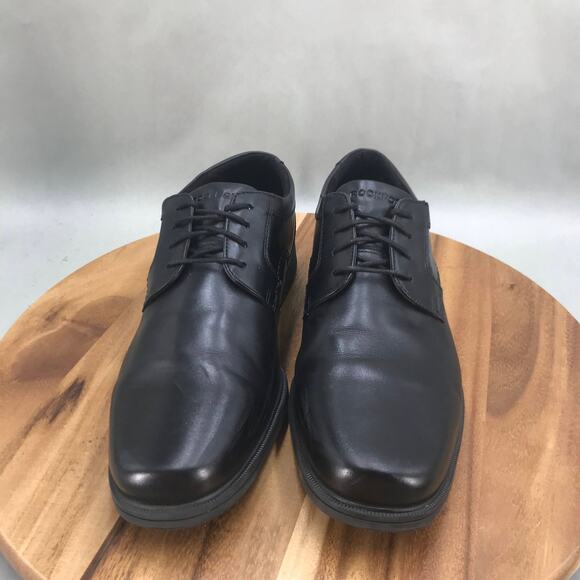 Rockport Robinsyn Oxford Dress Shoes Mens 12 M Black Leather Lace‎ Up Plain Toe - Picture 2 of 8